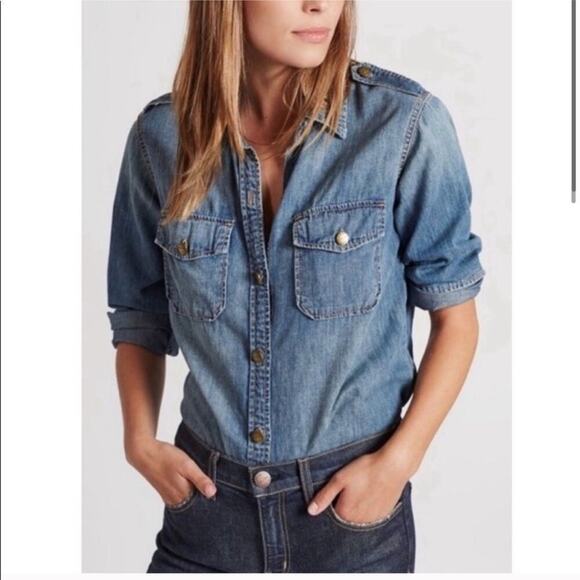Current/Elliott Tops - Current/Elliott “The Perfect” Vintage Button Down Denim Shirt.